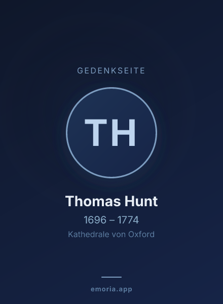 Gedenkportrait von Thomas Hunt