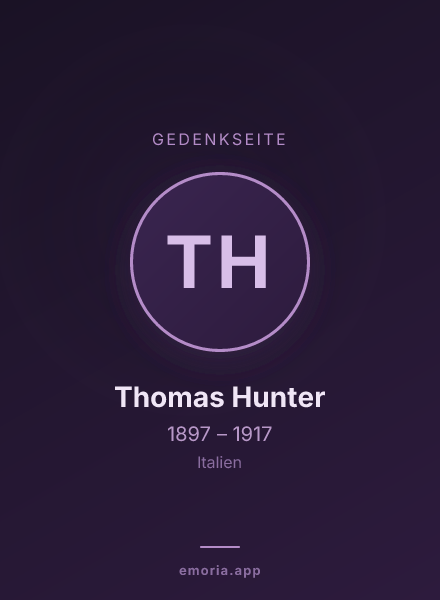 Gedenkportrait von Thomas Hunter