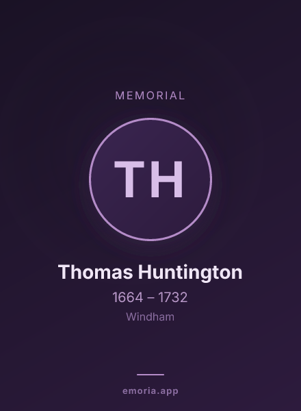 Memorial portrait of Thomas Huntington
