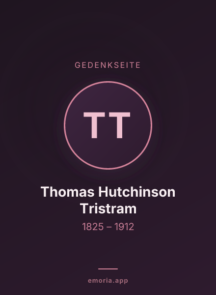 Gedenkportrait von Thomas Hutchinson Tristram