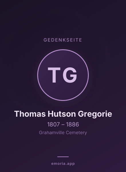 Gedenkportrait von Thomas Hutson Gregorie