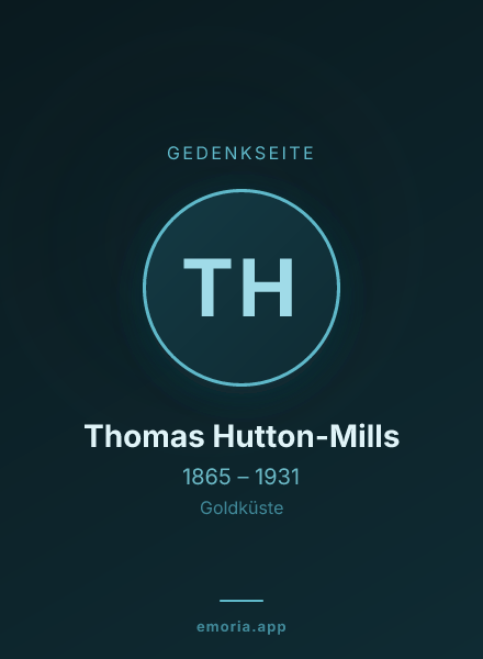 Gedenkportrait von Thomas Hutton-Mills