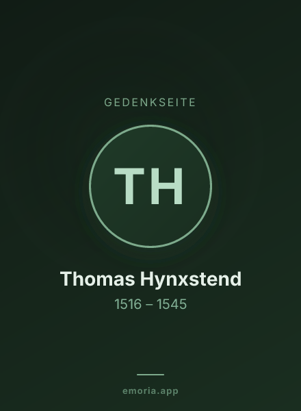 Gedenkportrait von Thomas Hynxstend