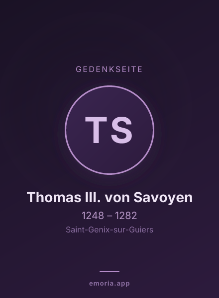 Gedenkportrait von Thomas III. von Savoyen