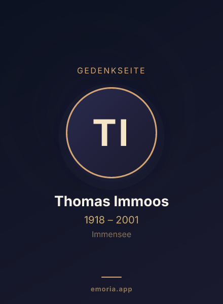 Gedenkportrait von Thomas Immoos