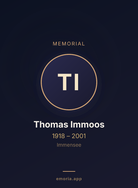 Memorial portrait of Thomas Immoos