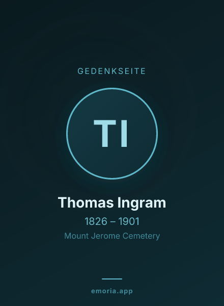Gedenkportrait von Thomas Ingram