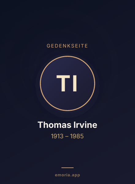 Gedenkportrait von Thomas Irvine