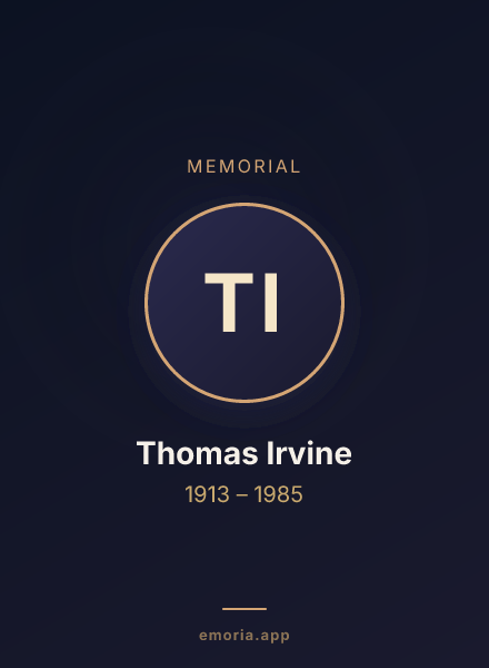 Memorial portrait of Thomas Irvine