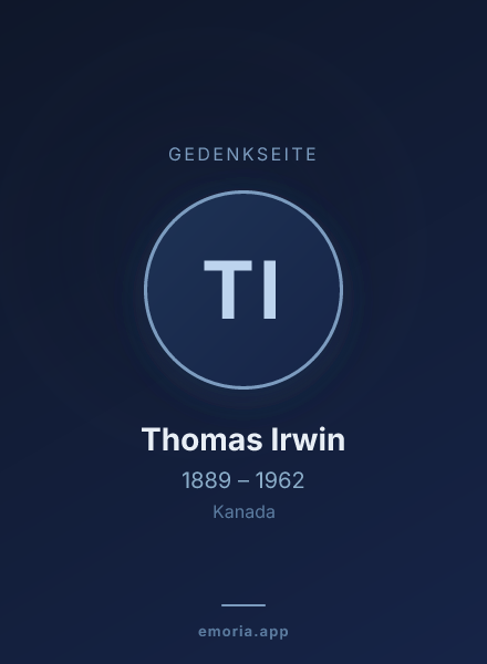 Gedenkportrait von Thomas Irwin