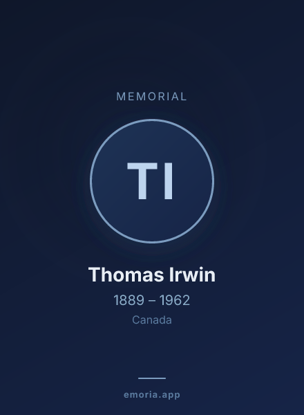 Memorial portrait of Thomas Irwin