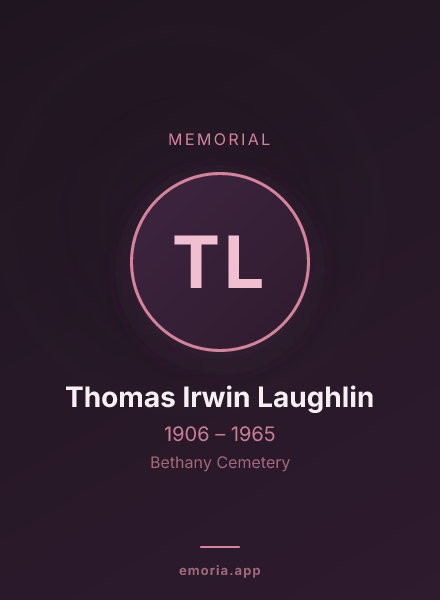Memorial portrait of Thomas Irwin Laughlin