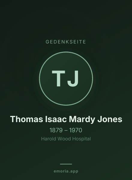 Gedenkportrait von Thomas Isaac Mardy Jones
