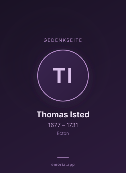 Gedenkportrait von Thomas Isted