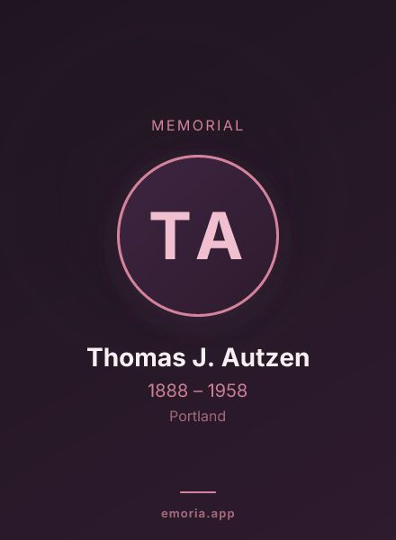 Memorial portrait of Thomas J. Autzen