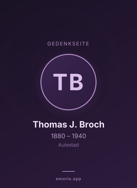 Gedenkportrait von Thomas J. Broch