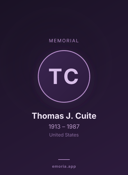 Memorial portrait of Thomas J. Cuite