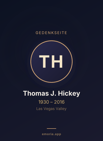 Gedenkportrait von Thomas J. Hickey