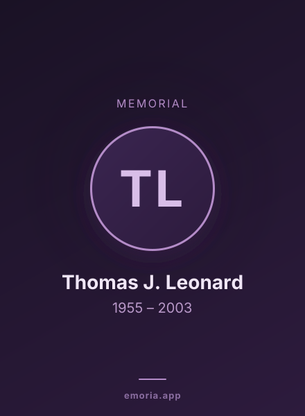 Memorial portrait of Thomas J. Leonard