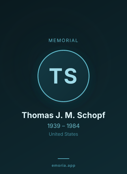 Memorial portrait of Thomas J. M. Schopf