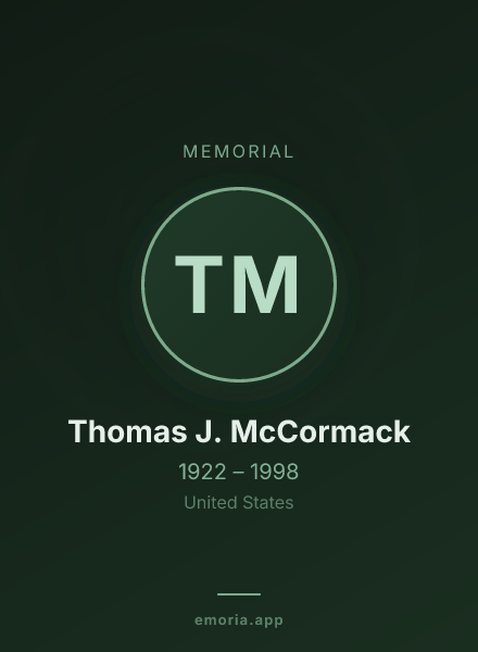 Memorial portrait of Thomas J. McCormack