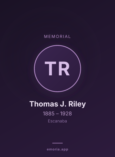 Memorial portrait of Thomas J. Riley