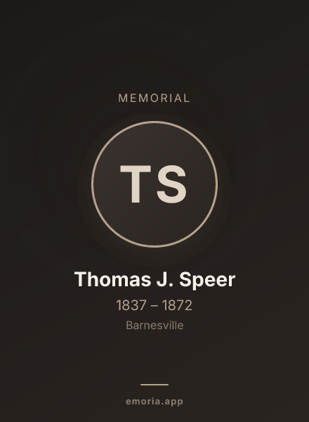 Memorial portrait of Thomas J. Speer