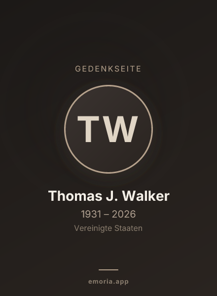 Gedenkportrait von Thomas J. Walker