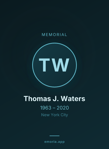 Memorial portrait of Thomas J. Waters