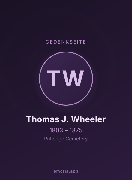 Gedenkportrait von Thomas J. Wheeler