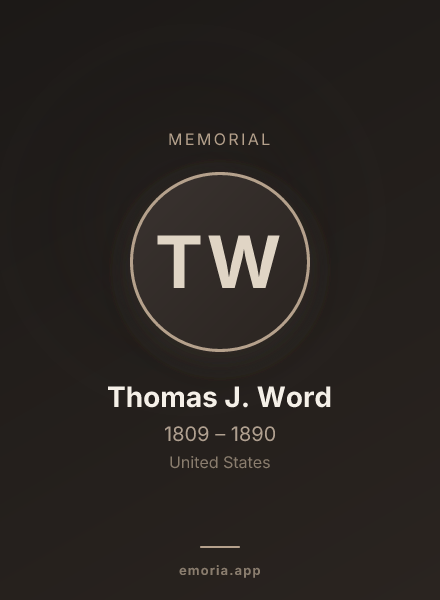 Memorial portrait of Thomas J. Word