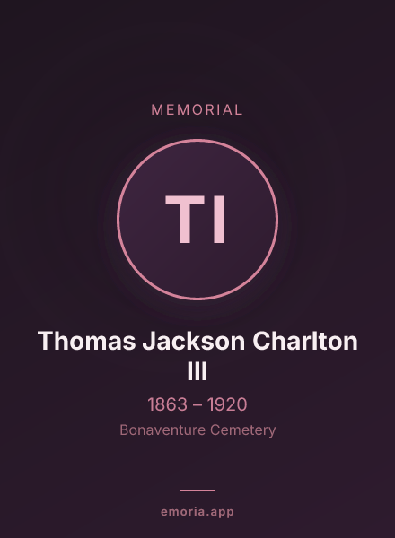 Memorial portrait of Thomas Jackson Charlton III