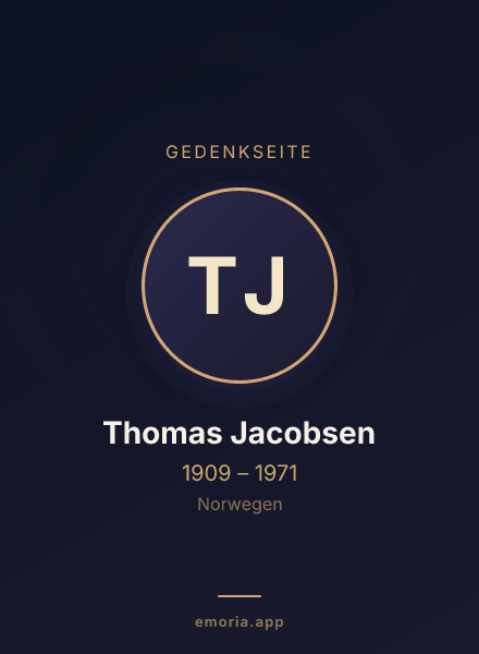 Gedenkportrait von Thomas Jacobsen
