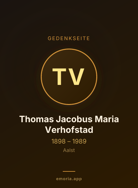 Gedenkportrait von Thomas Jacobus Maria Verhofstad