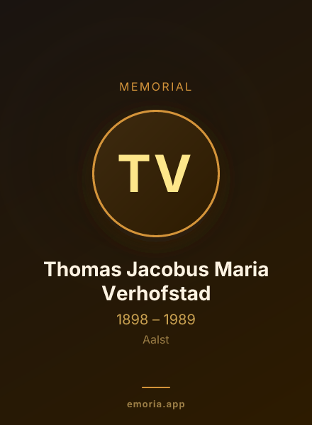 Memorial portrait of Thomas Jacobus Maria Verhofstad