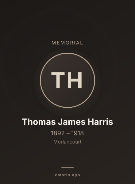 Memorial portrait of Thomas James Harris