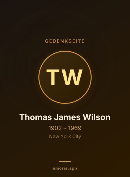 Gedenkportrait von Thomas James Wilson