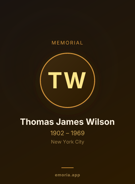 Memorial portrait of Thomas James Wilson