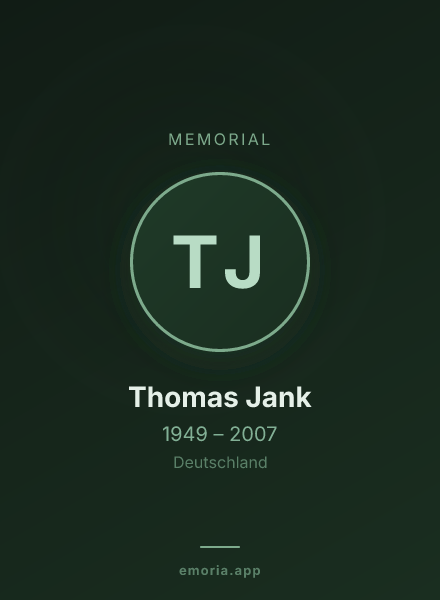 Memorial portrait of Thomas Jank