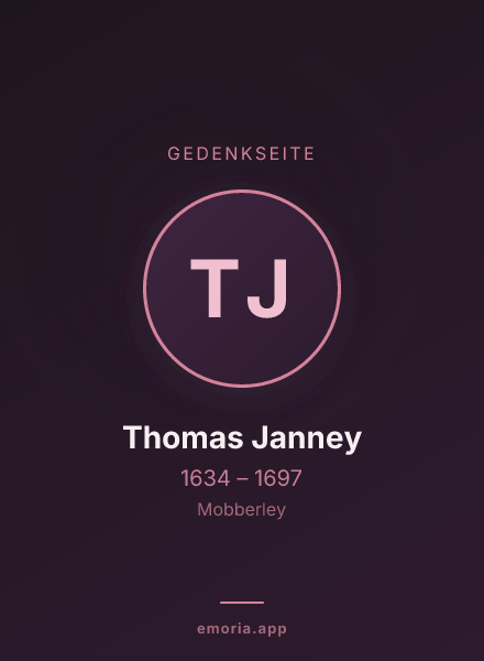 Gedenkportrait von Thomas Janney