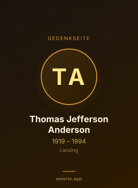 Gedenkportrait von Thomas Jefferson Anderson