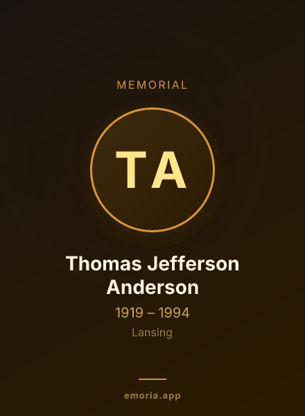 Memorial portrait of Thomas Jefferson Anderson
