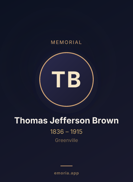 Memorial portrait of Thomas Jefferson Brown