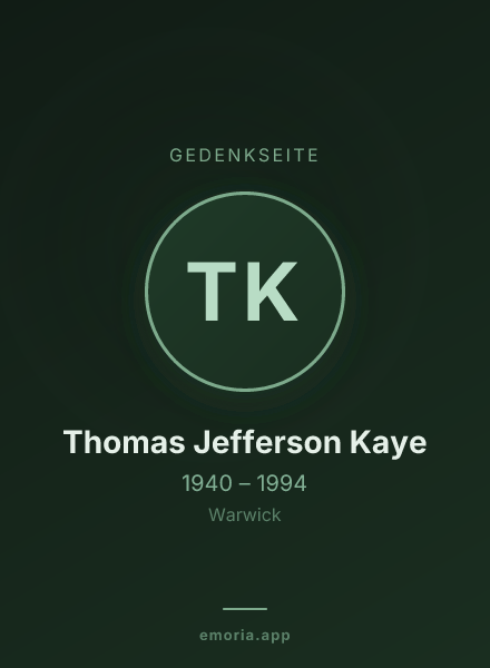 Gedenkportrait von Thomas Jefferson Kaye