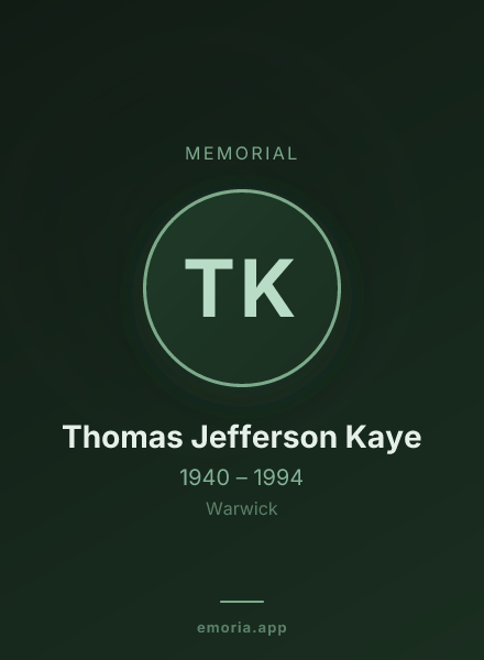 Memorial portrait of Thomas Jefferson Kaye