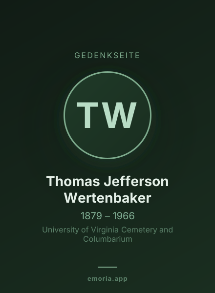 Gedenkportrait von Thomas Jefferson Wertenbaker