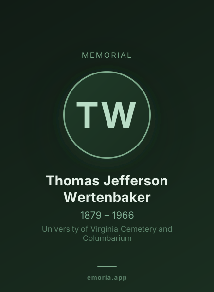 Memorial portrait of Thomas Jefferson Wertenbaker