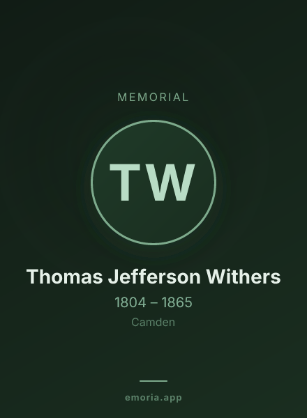 Memorial portrait of Thomas Jefferson Withers