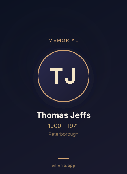 Memorial portrait of Thomas Jeffs