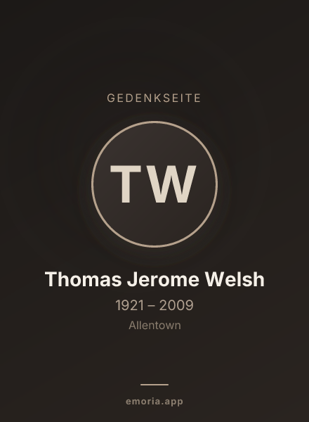 Gedenkportrait von Thomas Jerome Welsh